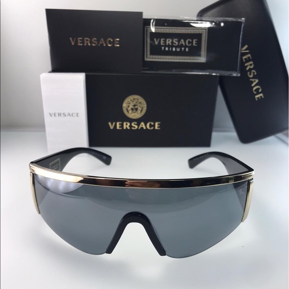 💯 - Versace New Ve2197 1252/6g Shield Mod 2197 Sunglasses - Picture 3 of 12